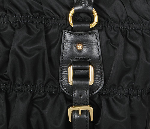 2014 Replica Designer Gaufre Nylon Fabric Tote Bag BN1336 black - Click Image to Close